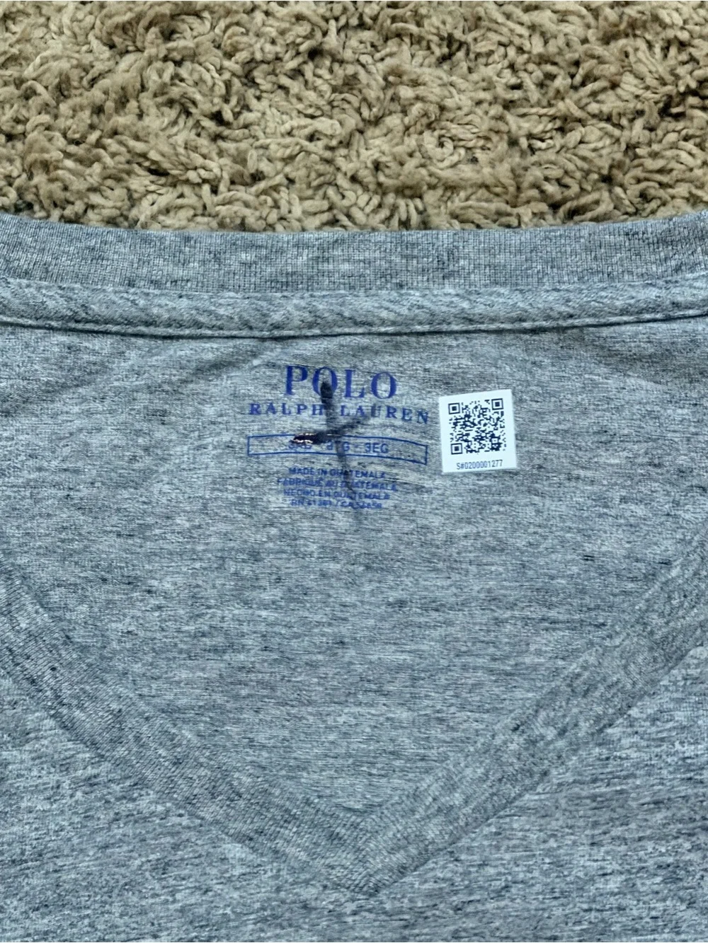 Polo Ralph Lauren T Shirt Mens 3XB Gray V Neck Embroidered Minimalist NWOT